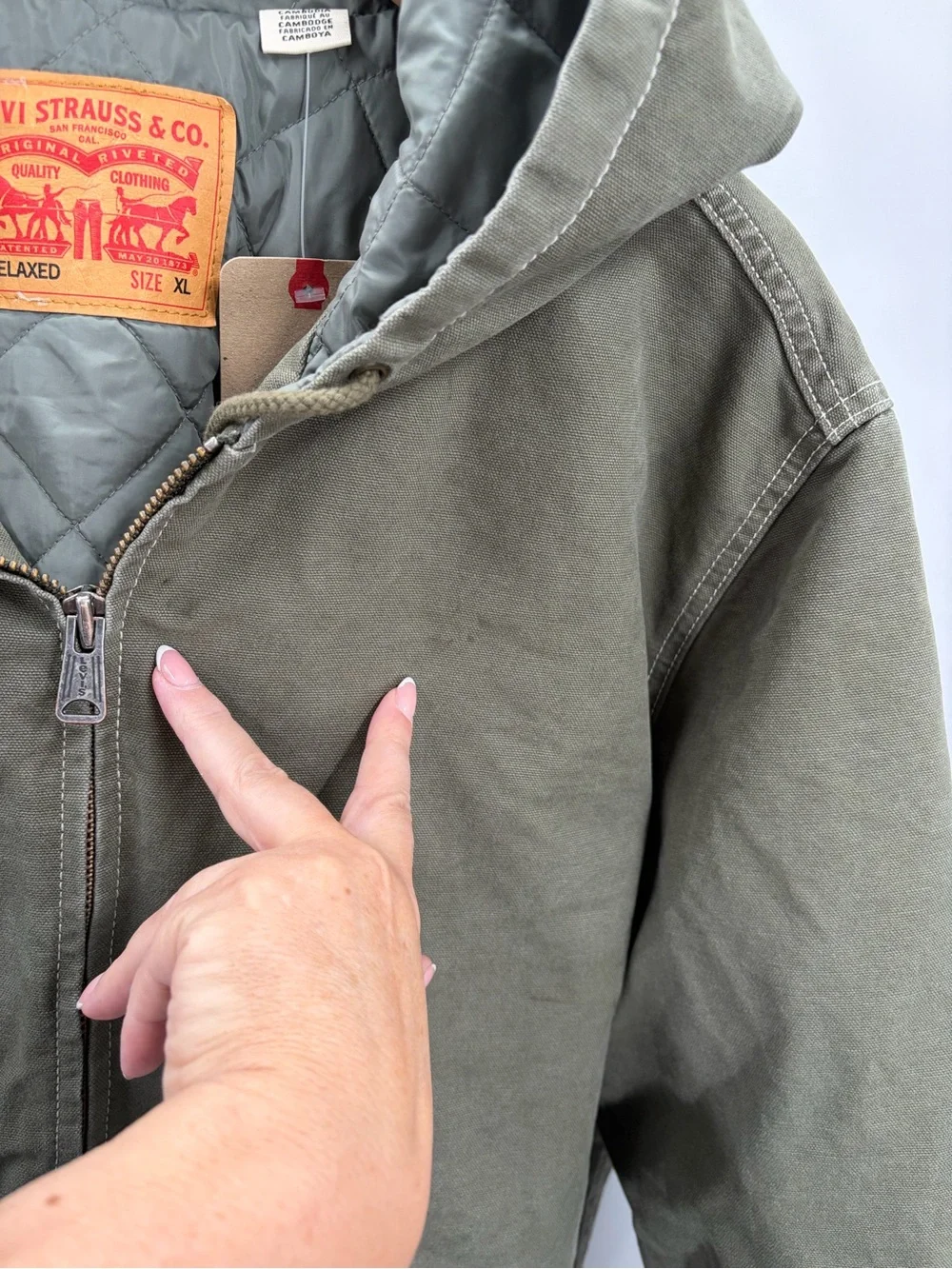 Levi's Workwear Potrero Hooded Jacket Olive Green NWT XL